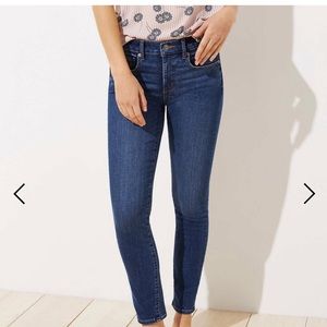 NWT loft 28/6 curvy ankle skinny jeans in indigo